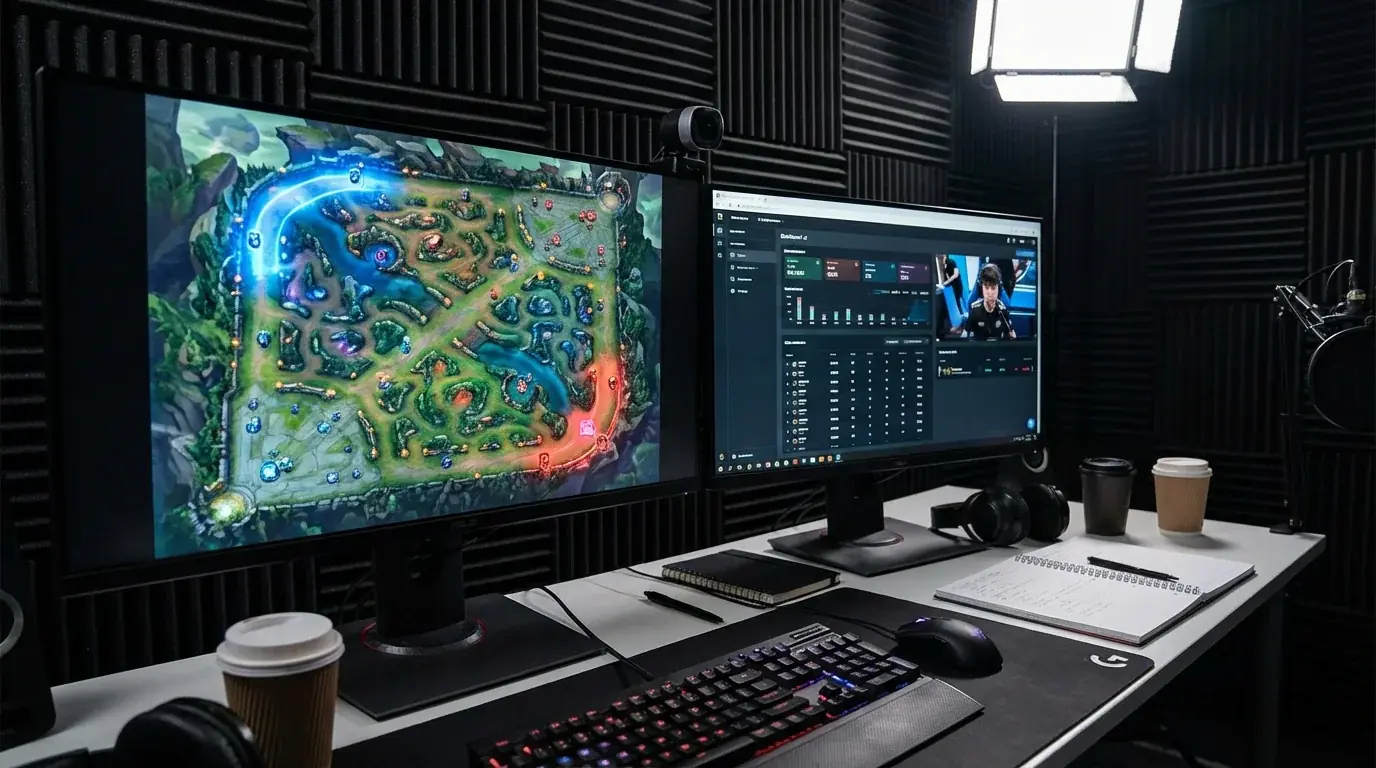 Mapa Summoner Rift z League of Legends z oznaczeniem niebieskiej i czerwonej strony